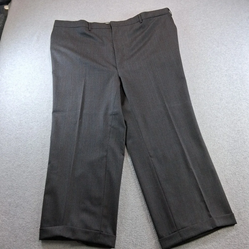 Palm Beach Suit 52R 50x28 Brown Windowpane Plaid Two Button Semi Structured